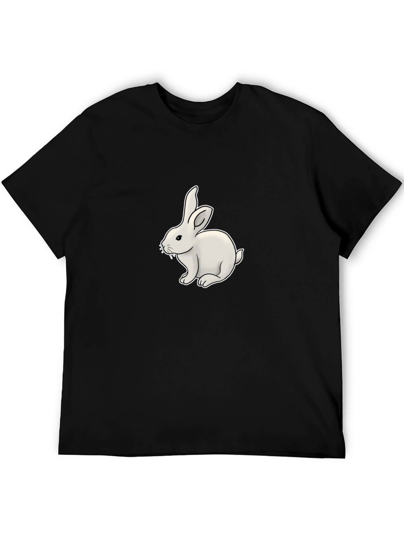 Bunny Graphic Tee - Black Cotton T-Shirt