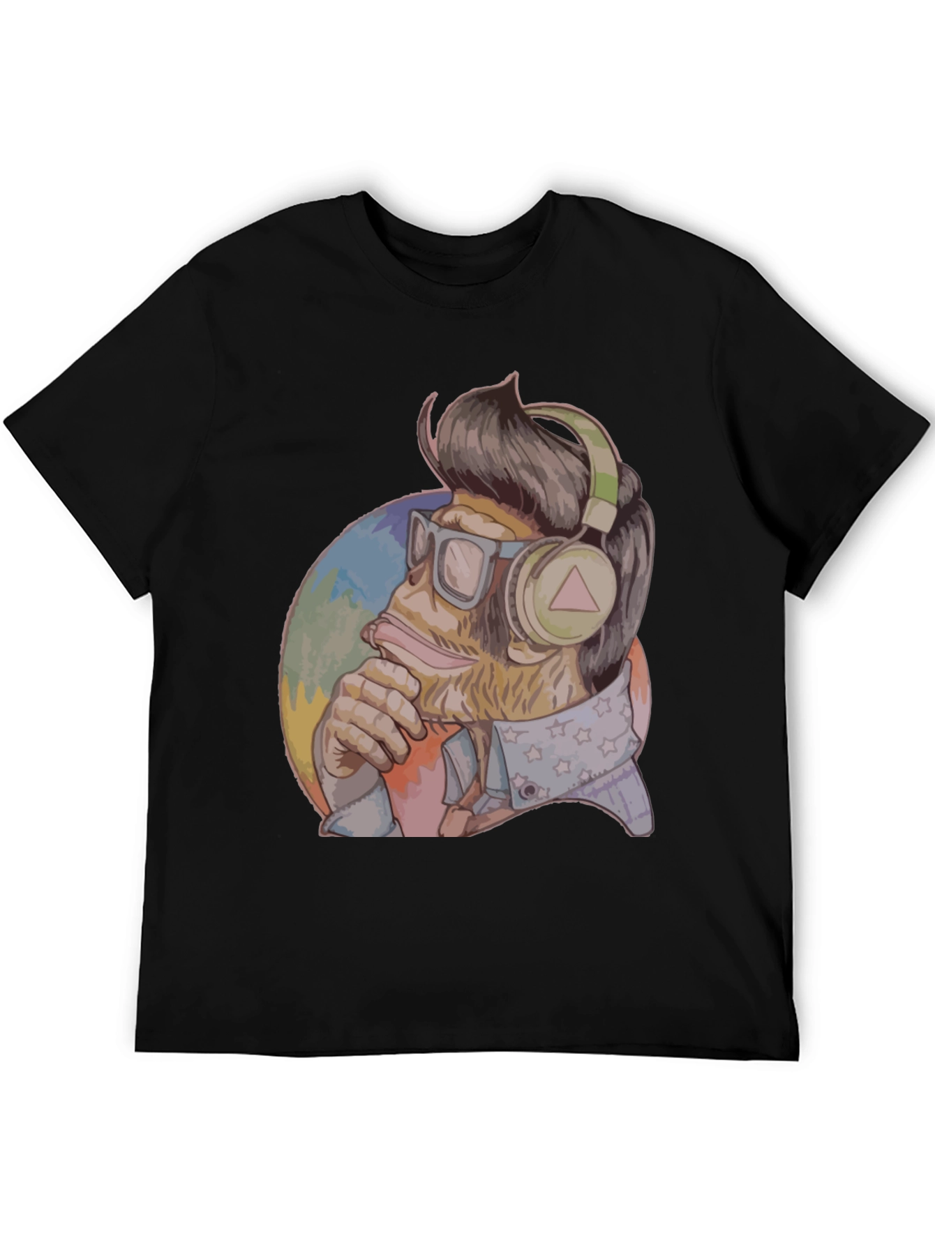 Cool Ape Graphic Tee - Black Cotton Blend