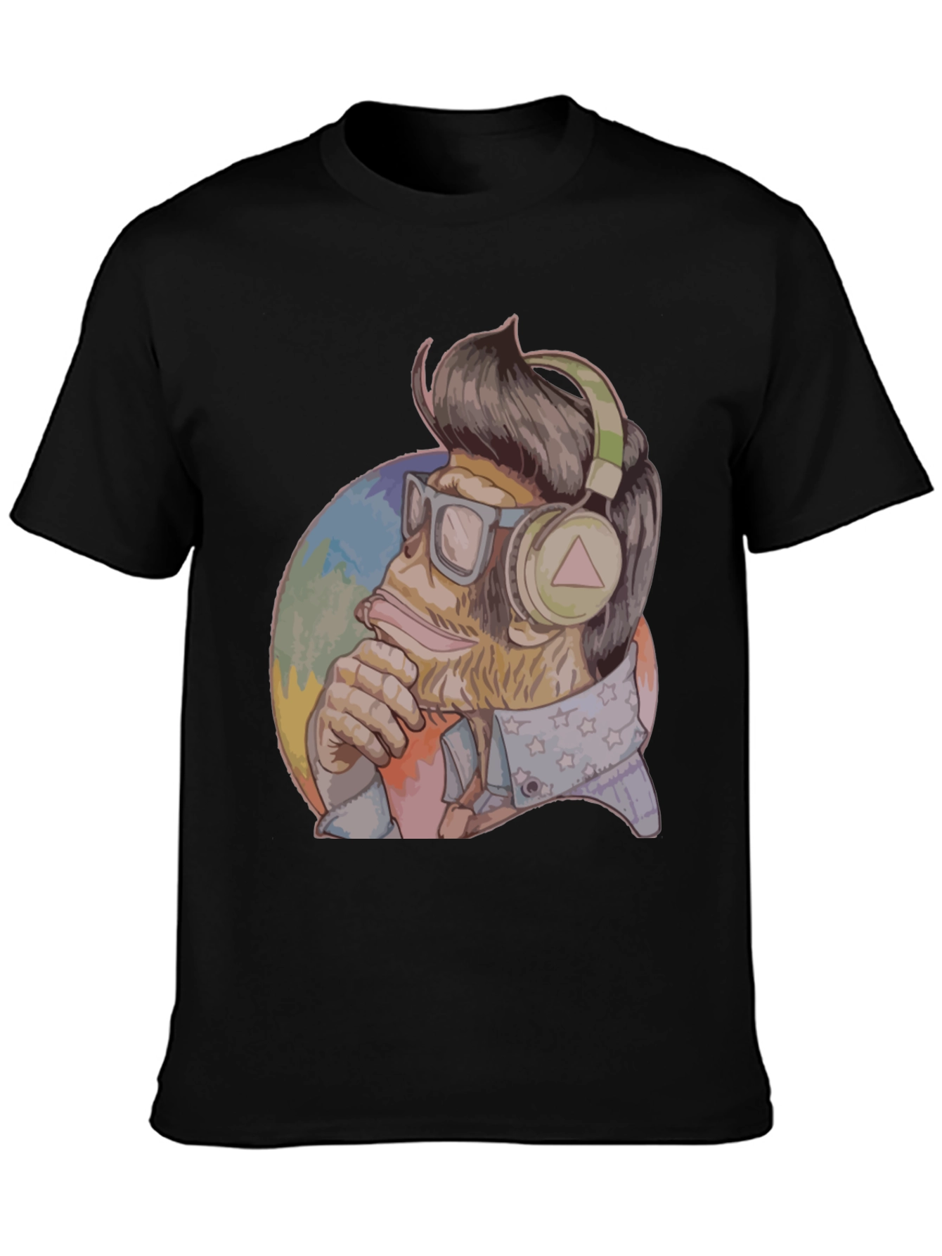 Cool Ape Graphic Tee - Black Cotton Blend
