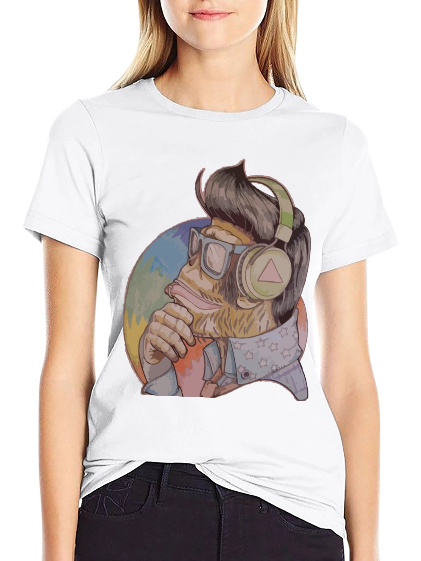 Cool Ape Graphic Tee - Black Cotton Blend