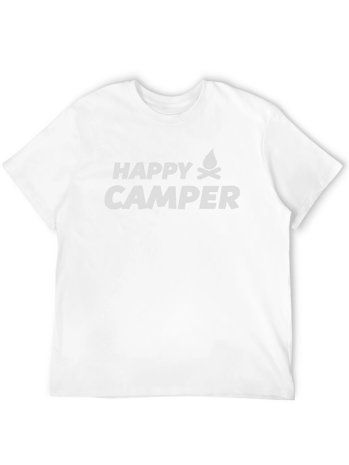 Happy Camper Graphic Tee - Black Cotton Blend Shirt