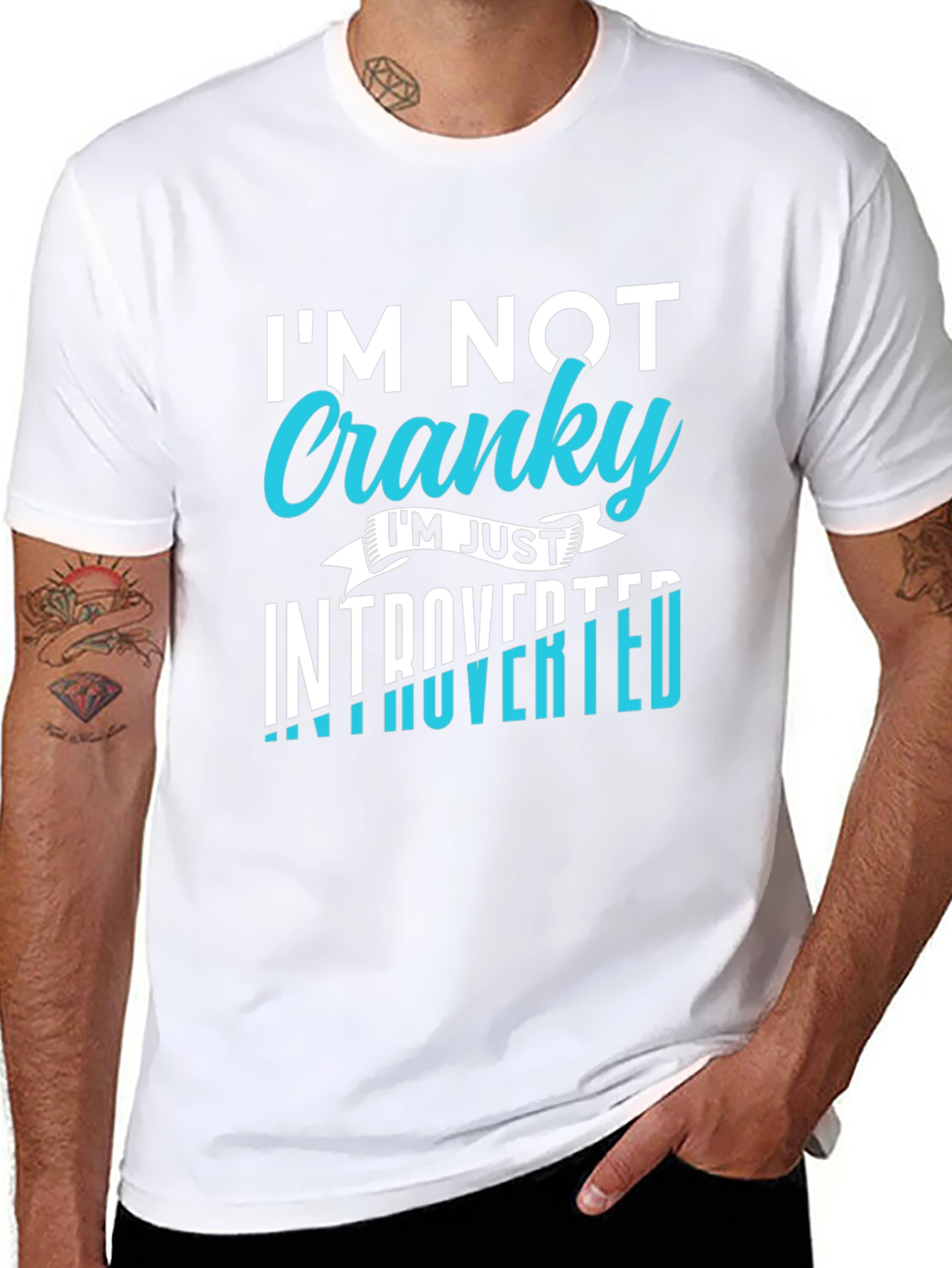 Introvert Tee: Im Not Cranky - Black Graphic T-Shirt