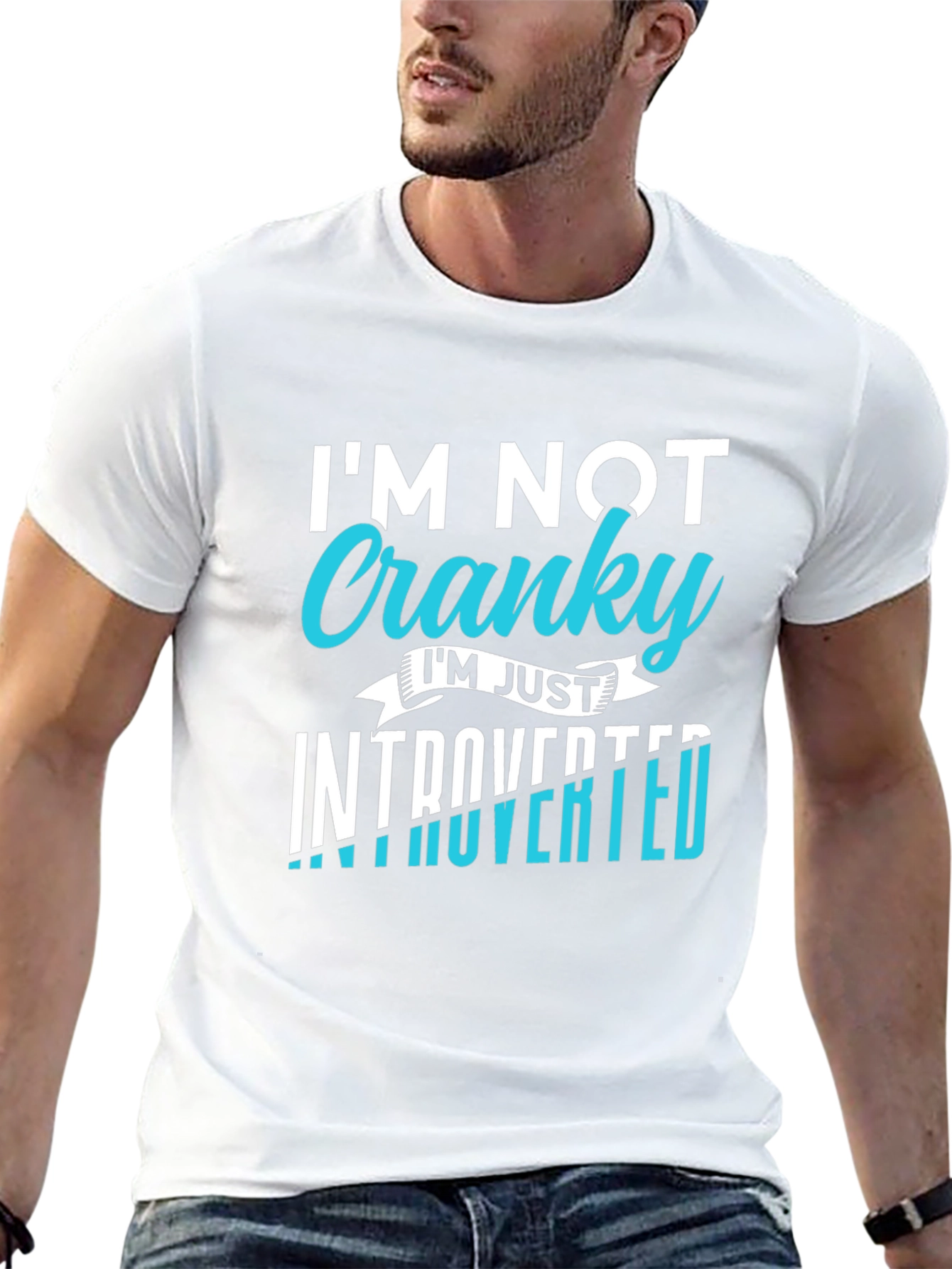 Introvert Tee: Im Not Cranky - Black Graphic T-Shirt