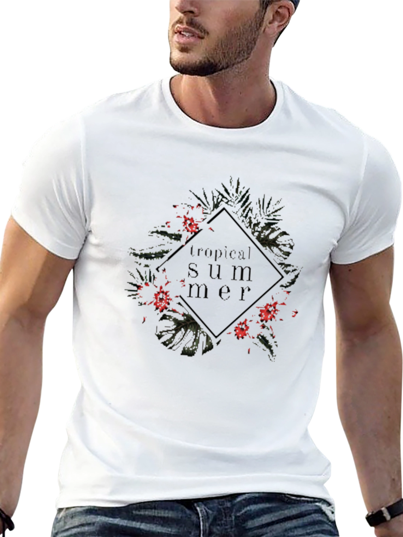 Tropical Summer Black T-Shirt