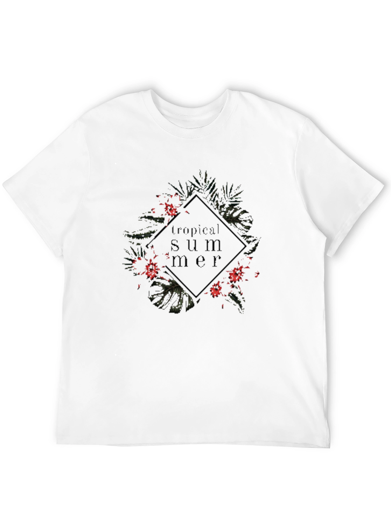 Tropical Summer Black T-Shirt