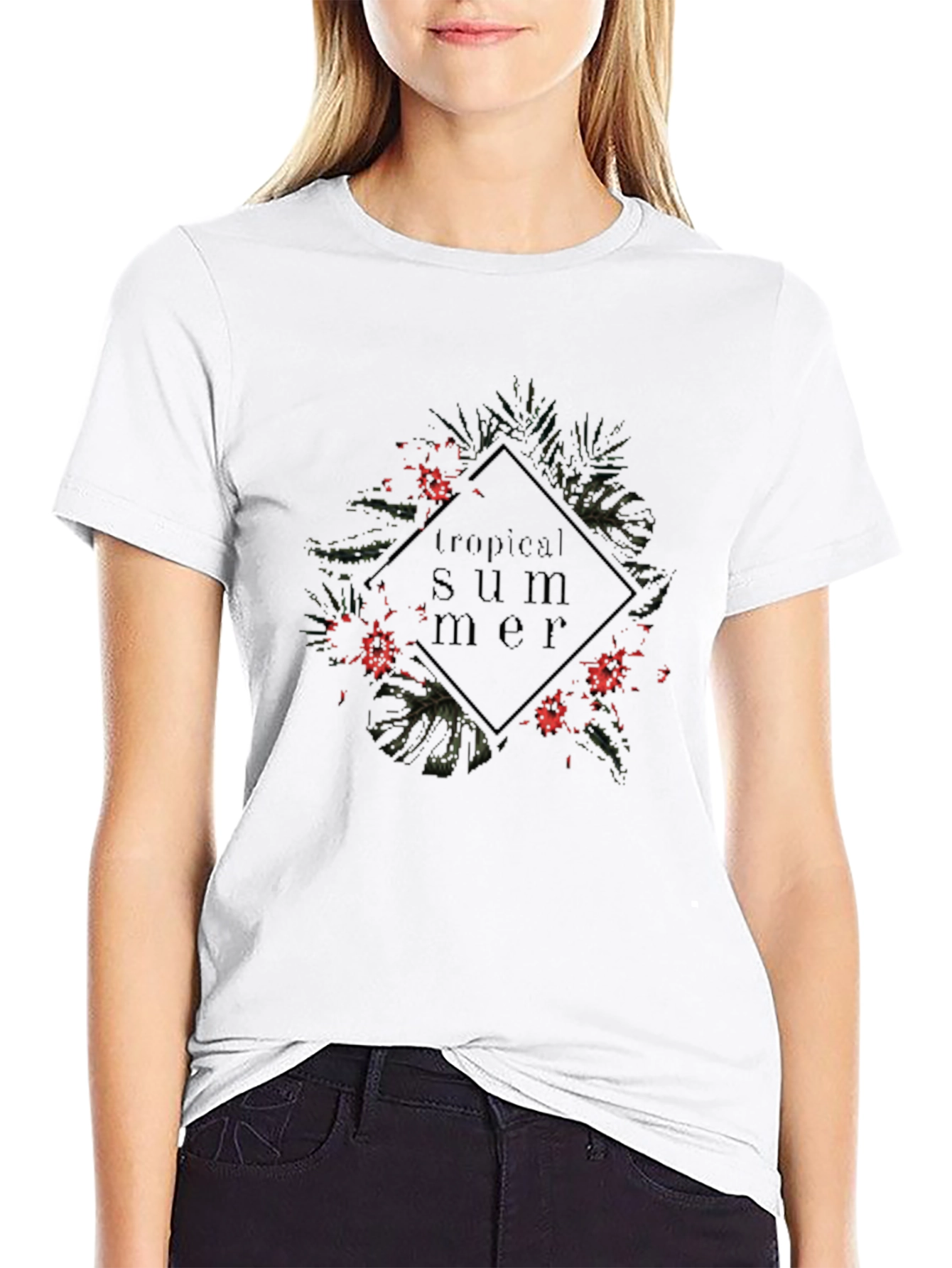 Tropical Summer Black T-Shirt