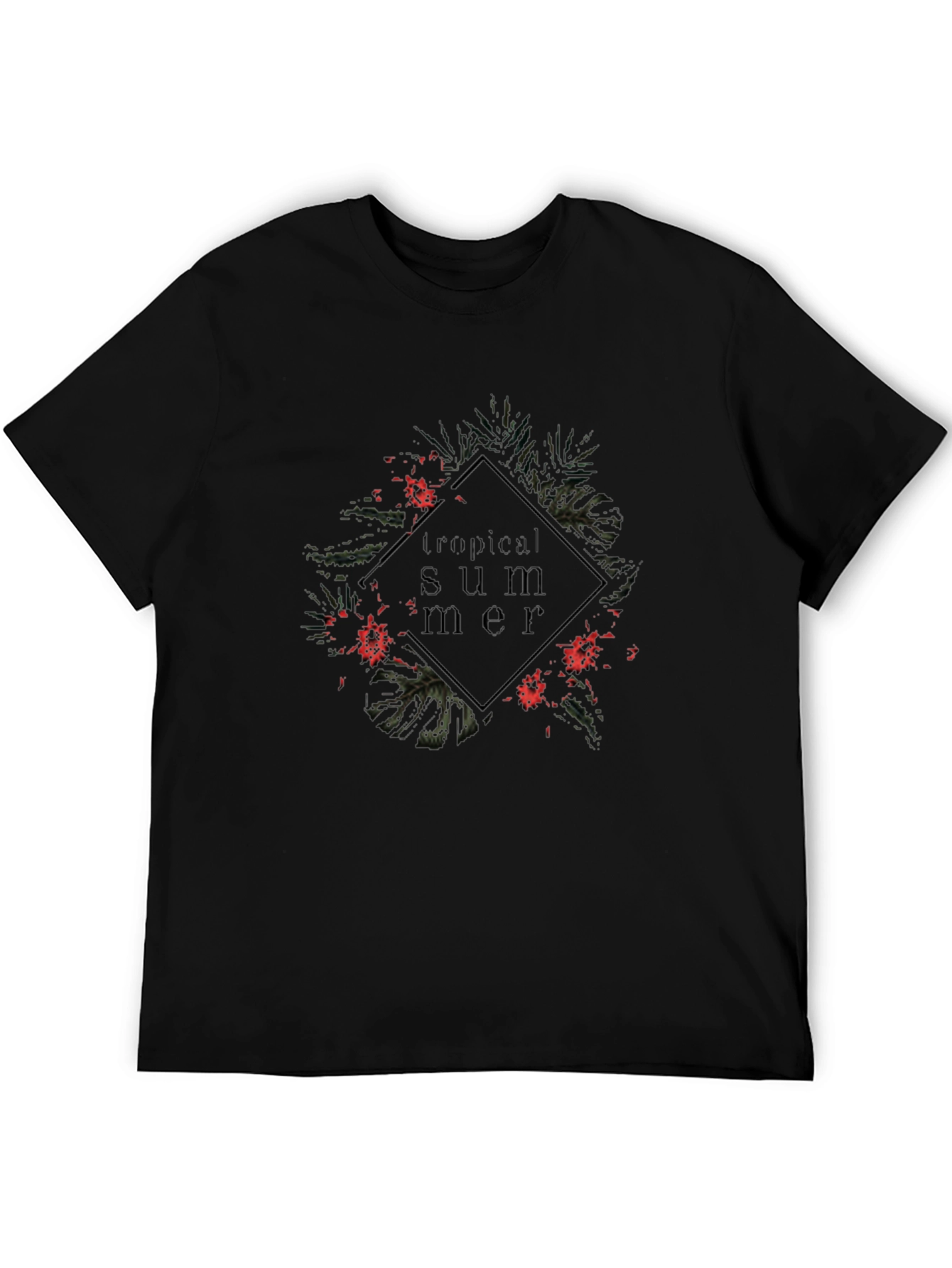 Tropical Summer Black T-Shirt