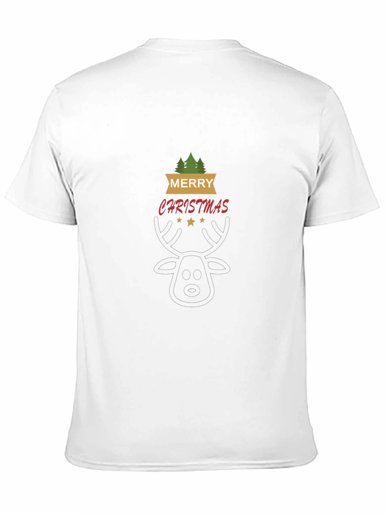 Merry Christmas Reindeer Graphic Tee - Holiday Cheer