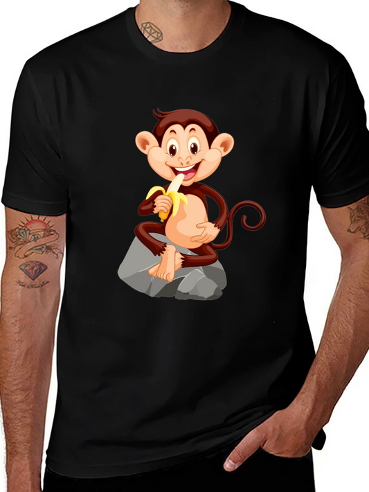 Monkey Eating Banana Graphic Tee