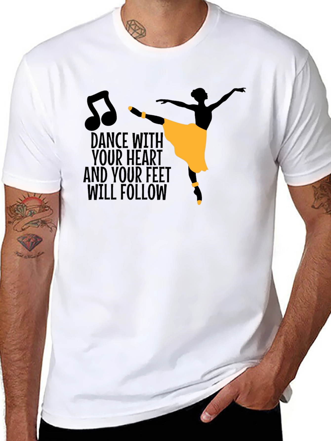 Dance With Heart Tee - Ballerina Graphic Shirt