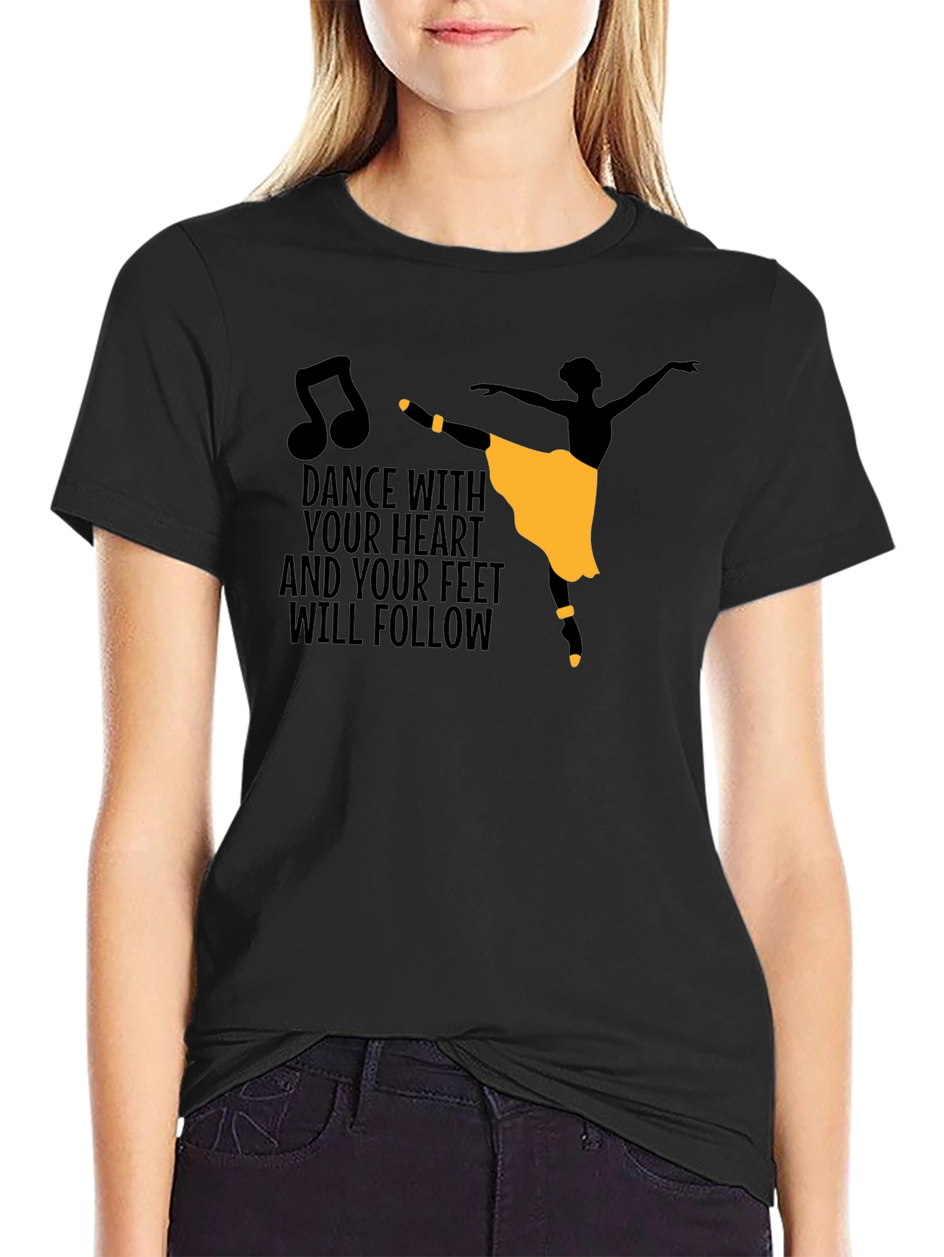 Dance With Heart Tee - Ballerina Graphic Shirt