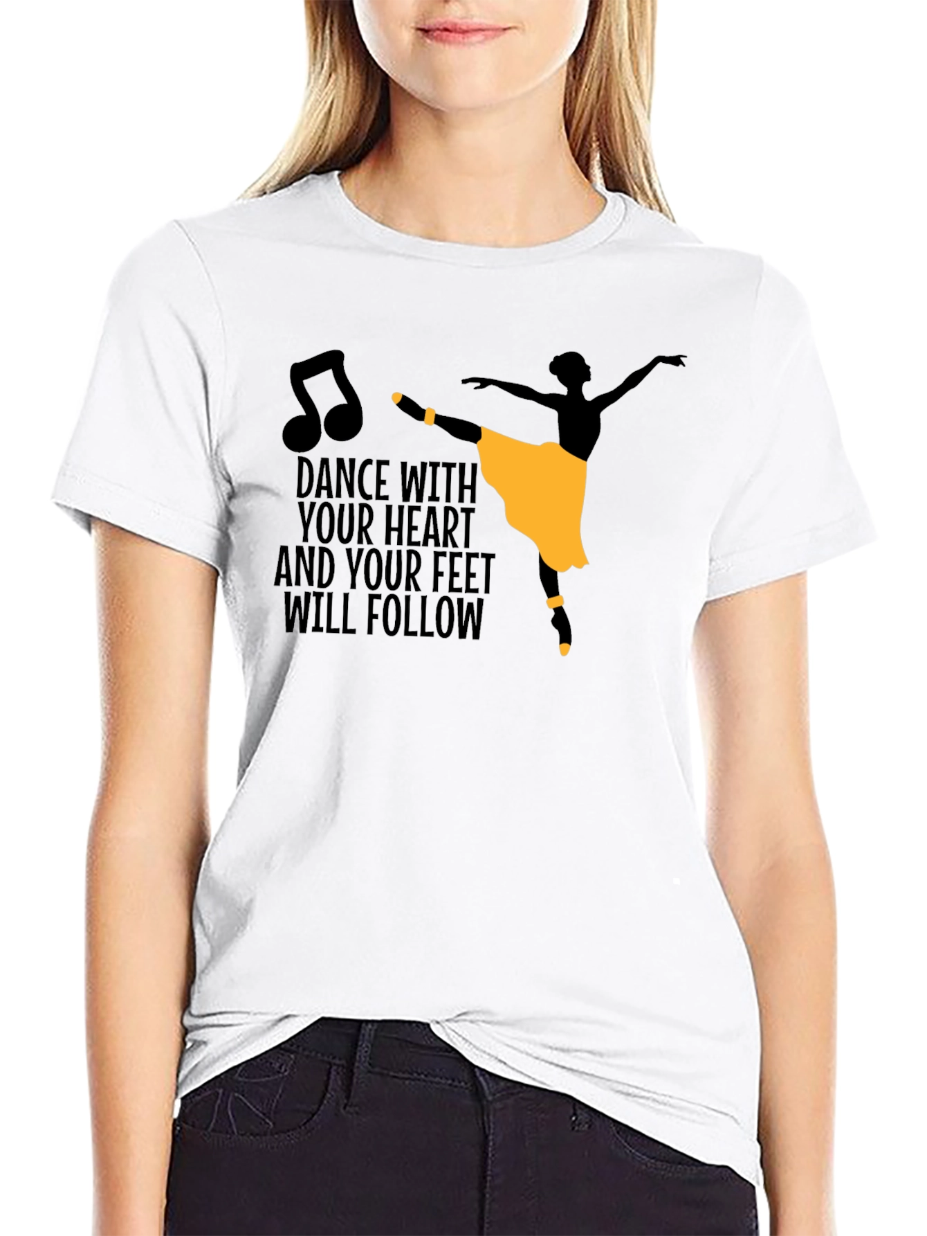Dance With Heart Tee - Ballerina Graphic Shirt
