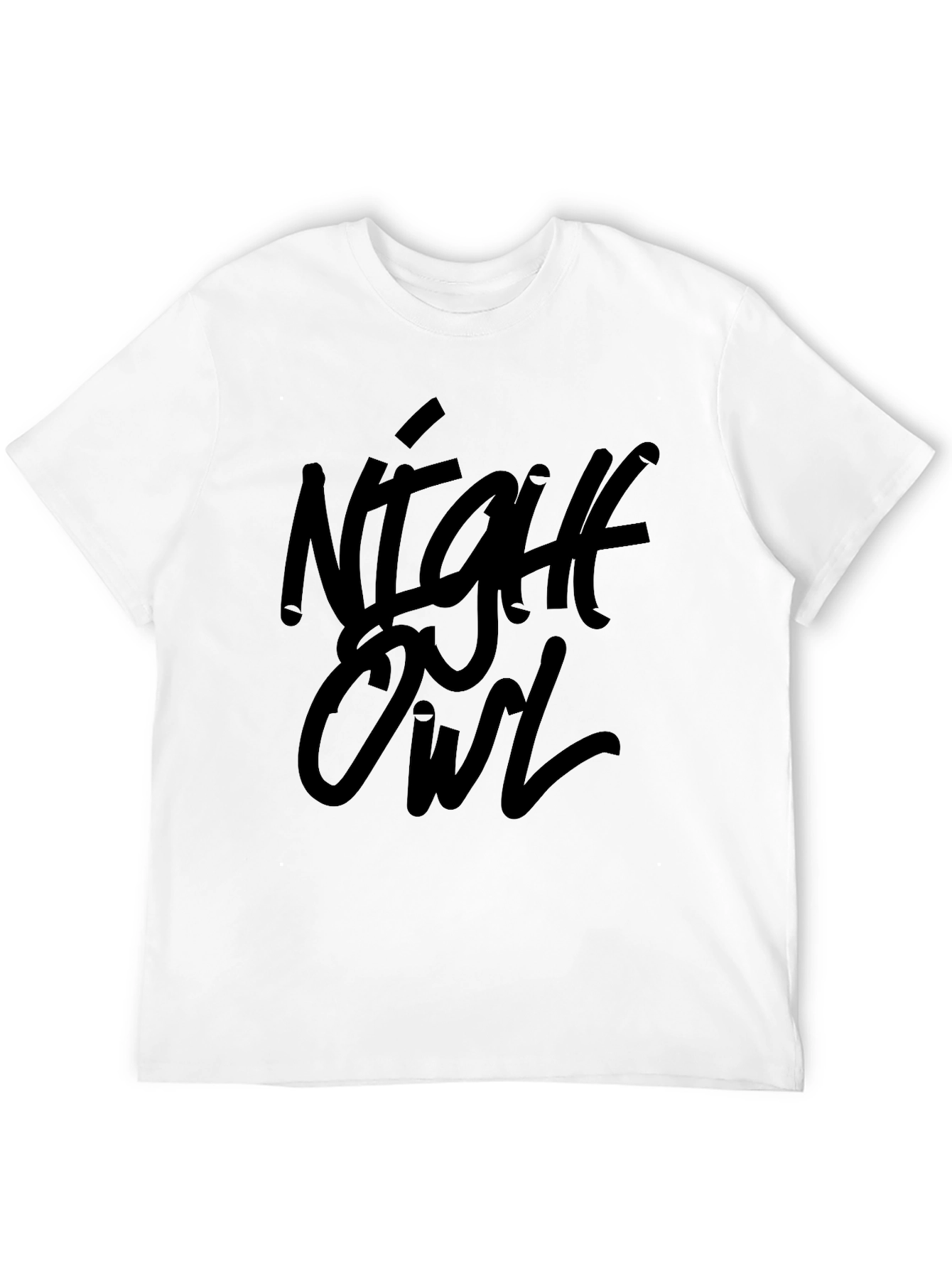 Night Owl Black Graphic Tee Casual Wear