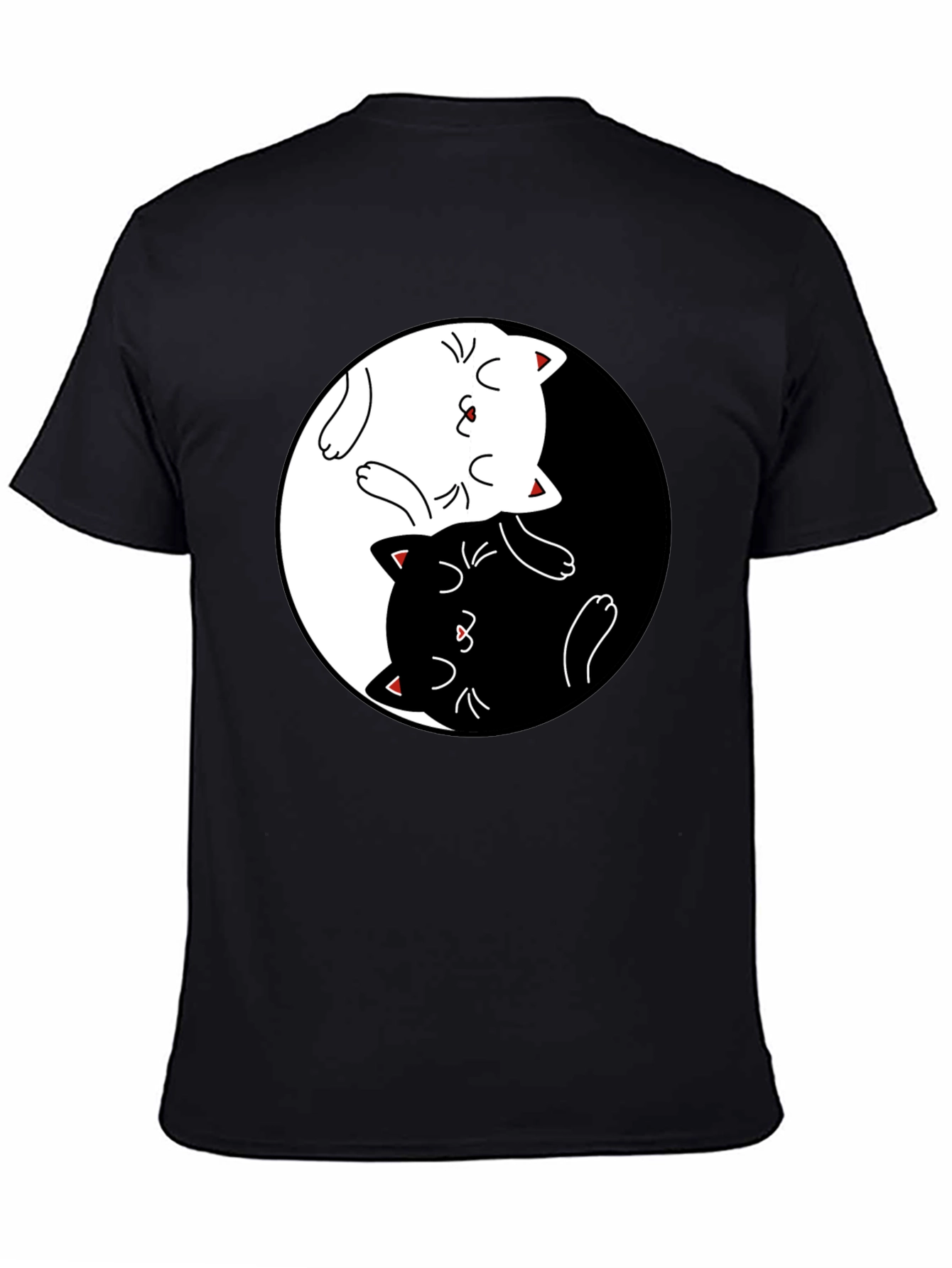 Yin Yang Cats Black T-Shirt - Stylish Graphic Tee