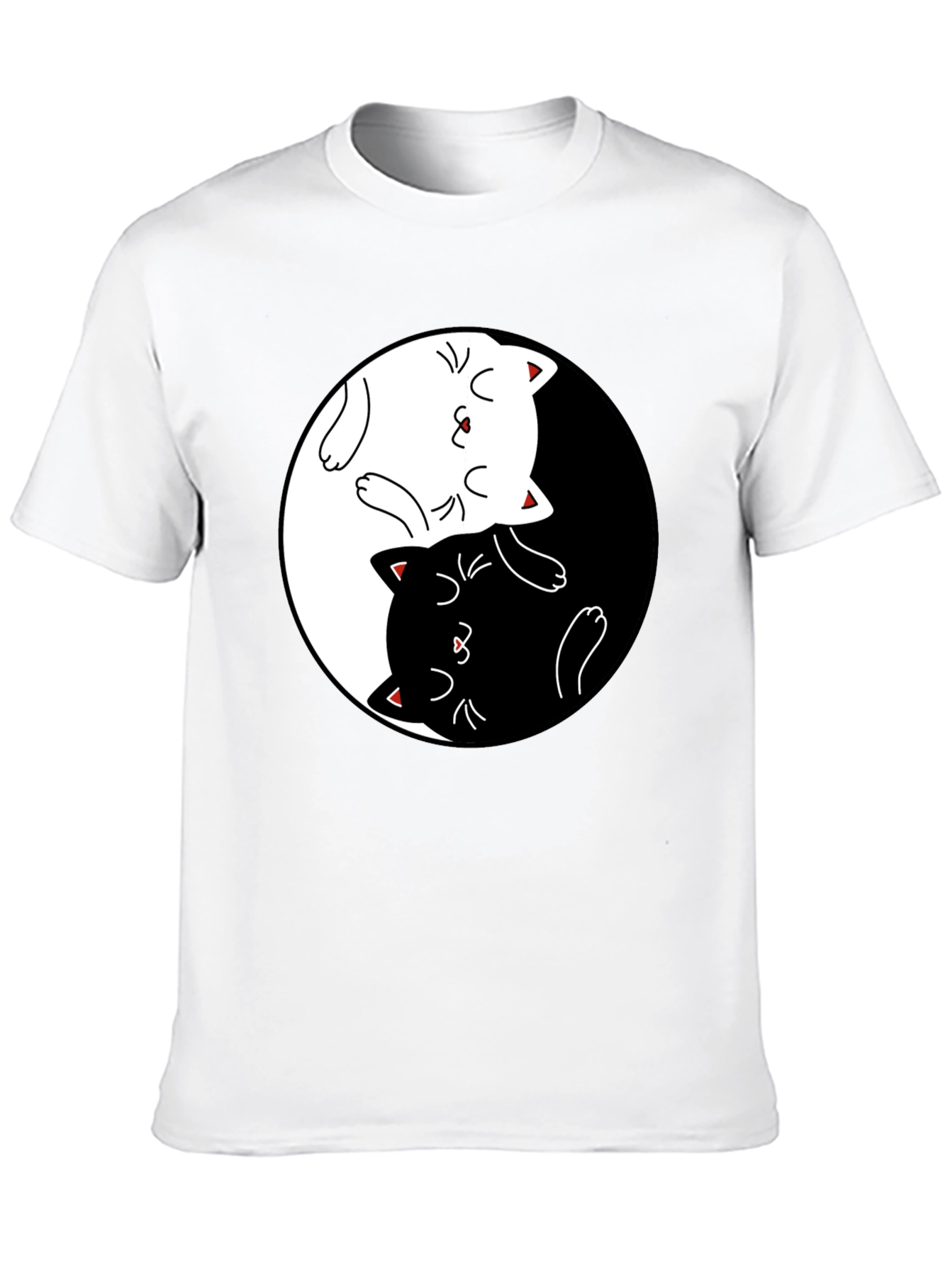 Yin Yang Cats Black T-Shirt - Stylish Graphic Tee