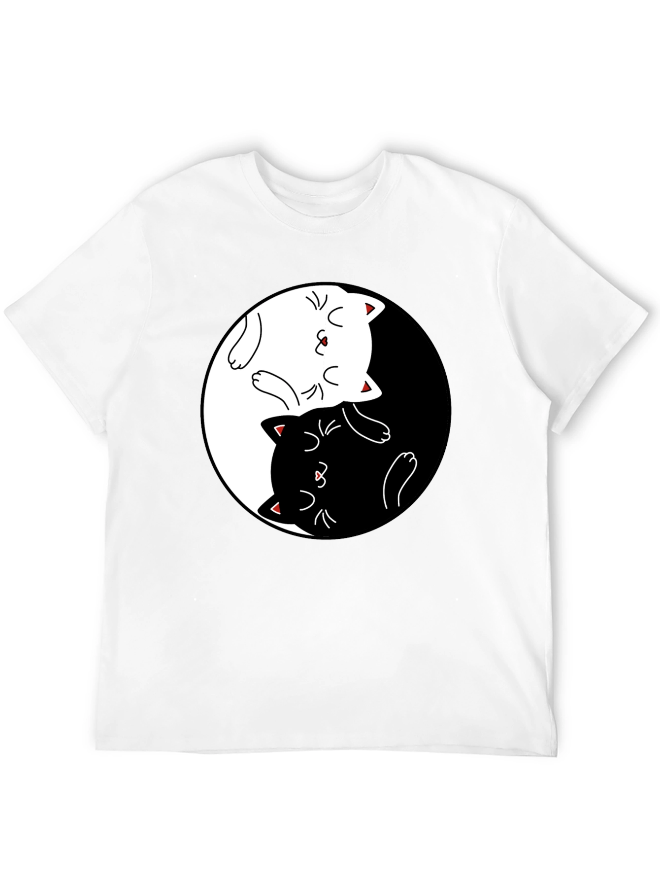 Yin Yang Cats Black T-Shirt - Stylish Graphic Tee