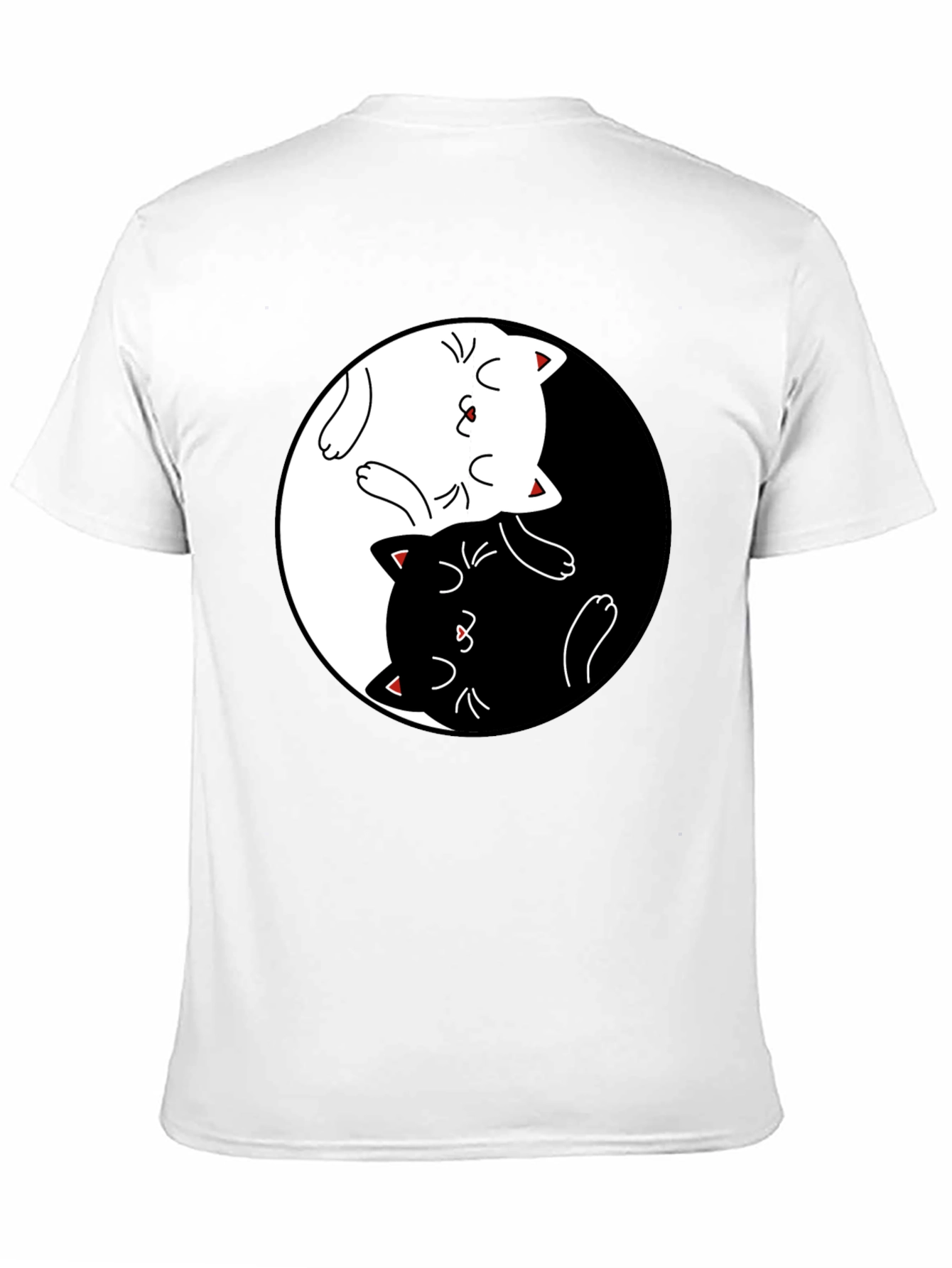 Yin Yang Cats Black T-Shirt - Stylish Graphic Tee