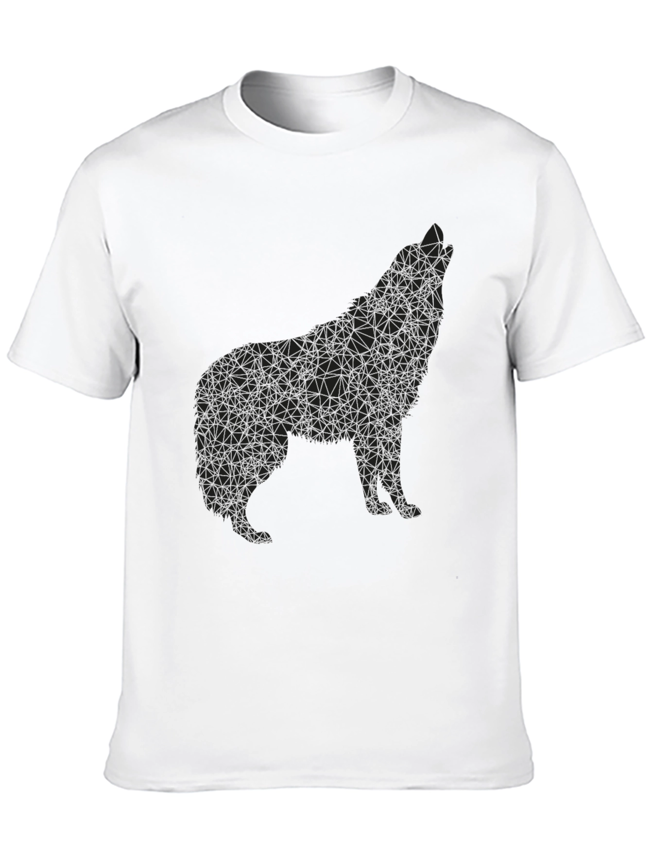 Geometric Wolf Graphic Tee - Mens Black T-Shirt