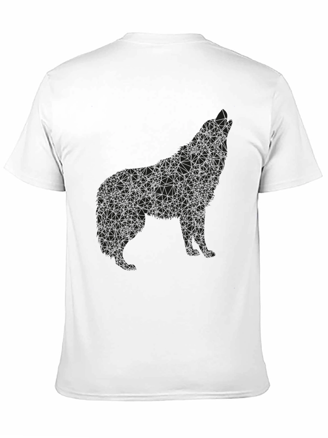 Geometric Wolf Graphic Tee - Mens Black T-Shirt