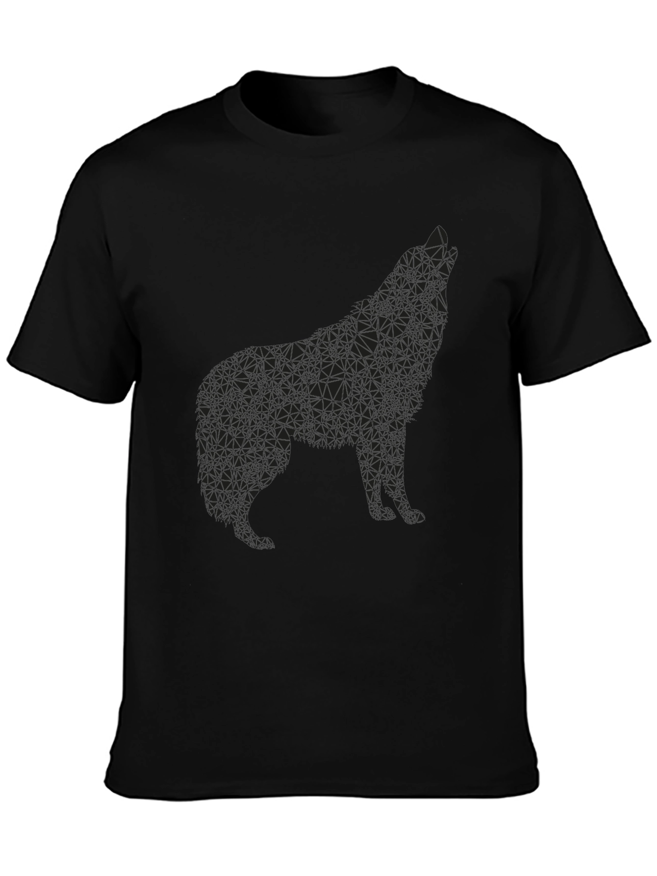 Geometric Wolf Graphic Tee - Mens Black T-Shirt