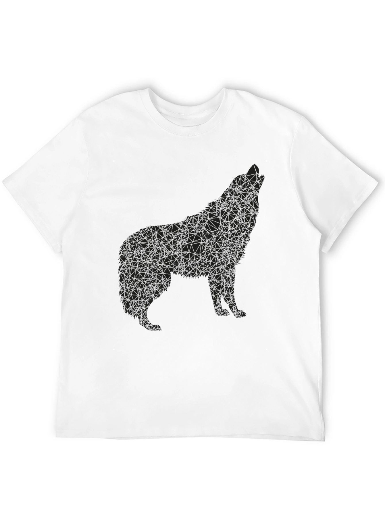Geometric Wolf Graphic Tee - Mens Black T-Shirt