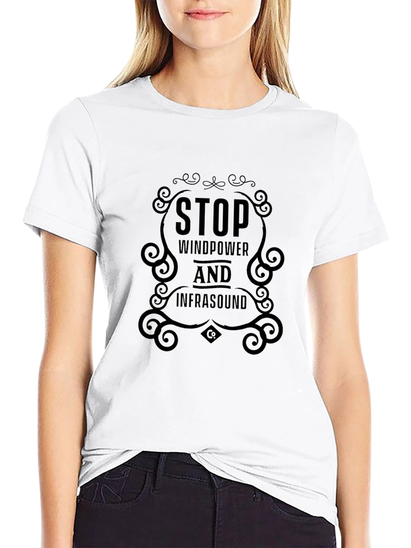 Stop Windpower & Infrasound Graphic Tee - Black
