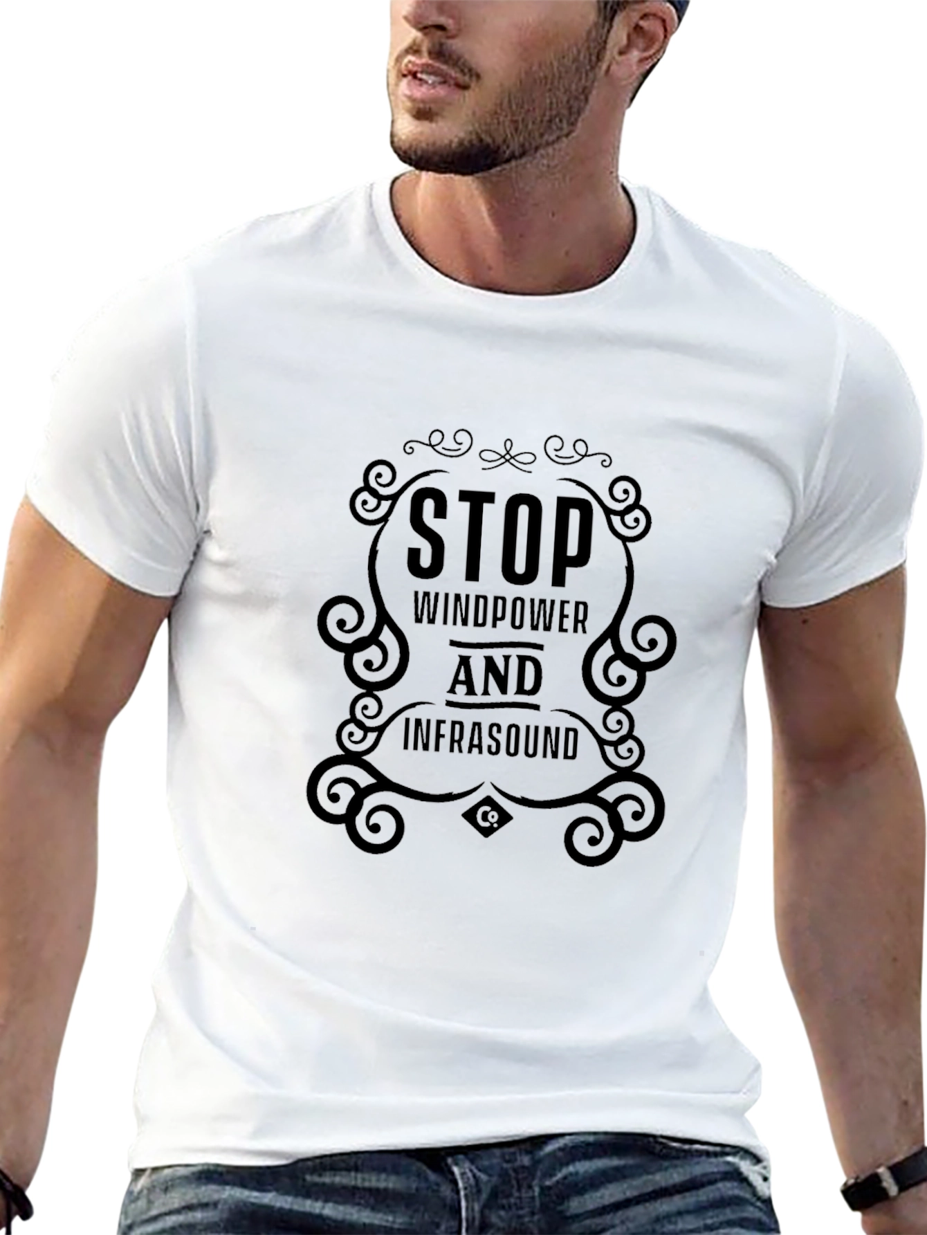 Stop Windpower & Infrasound Graphic Tee - Black
