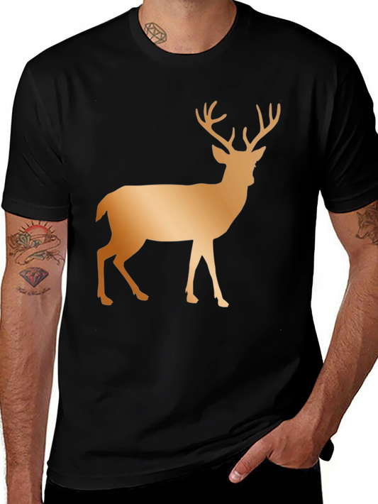 Deer Graphic Tee - Classic Black Stag Design