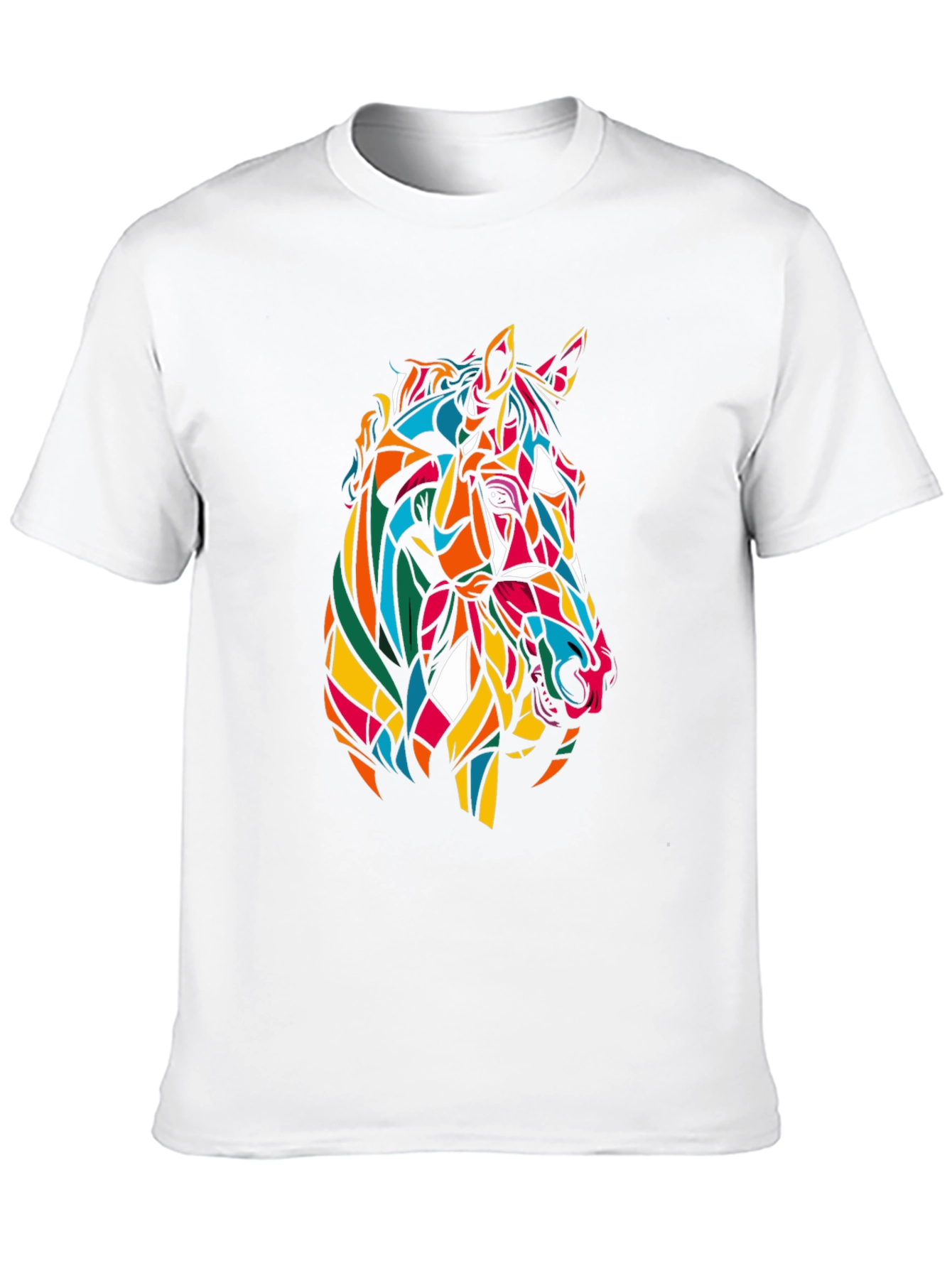 Geometric Horse Graphic Tee - Stylish Mens T-Shirt