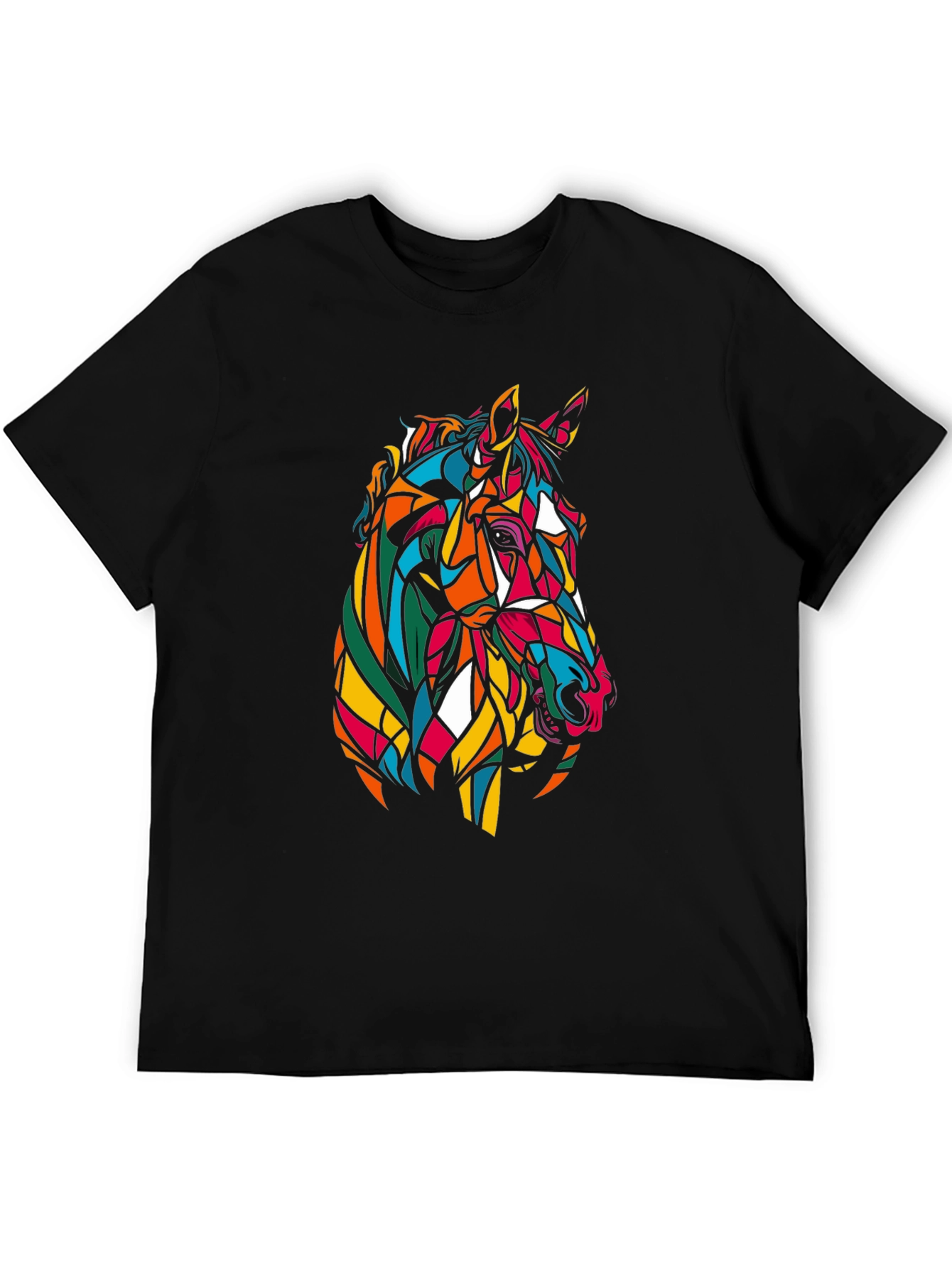 Geometric Horse Graphic Tee - Stylish Mens T-Shirt