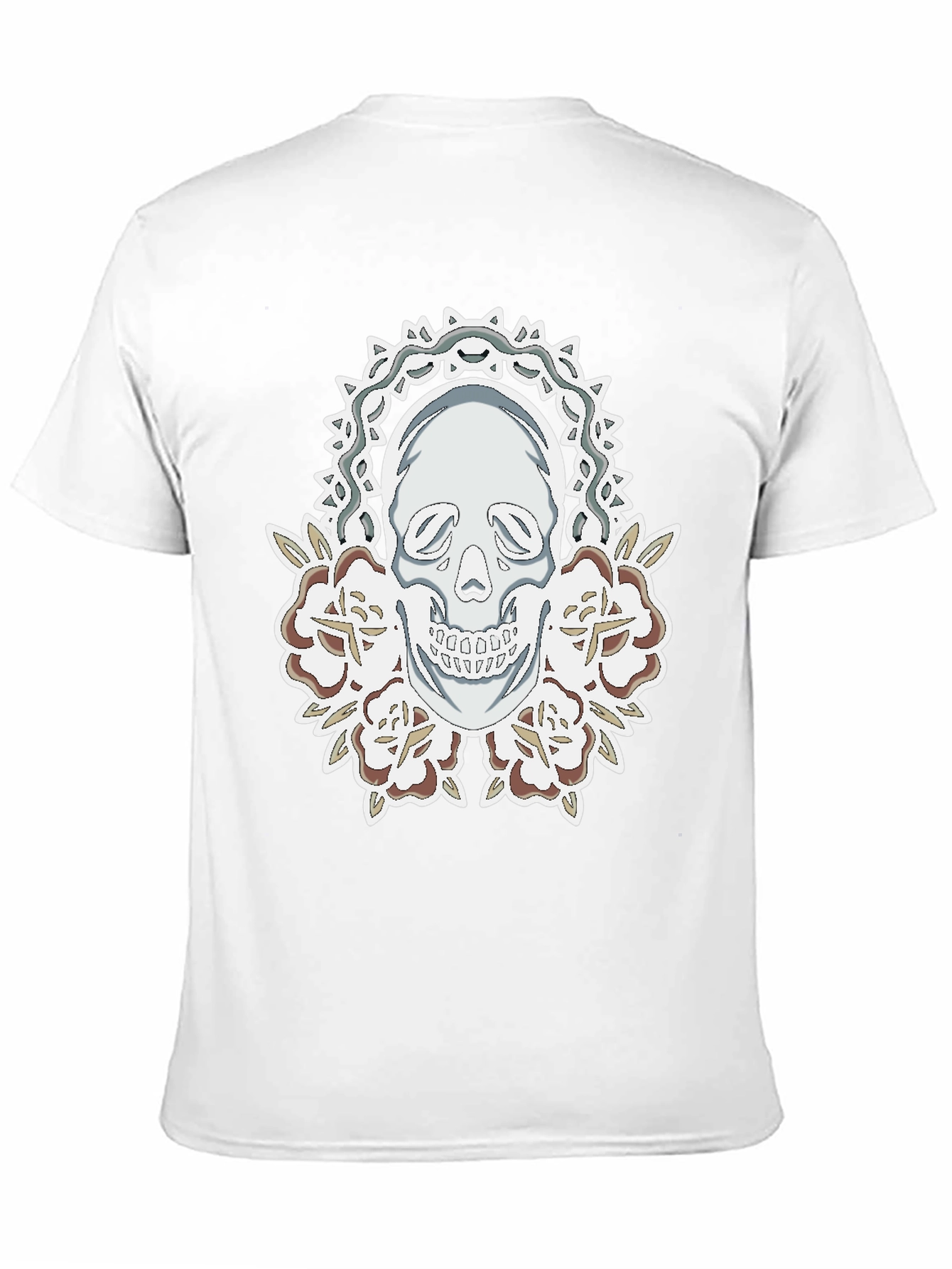 Skull & Roses Graphic Tee - Mens Black T-Shirt
