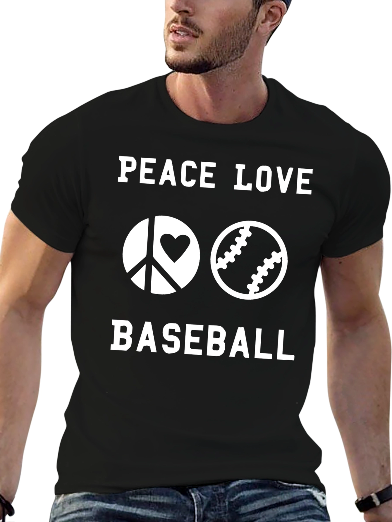 Peace Love Baseball T-Shirt