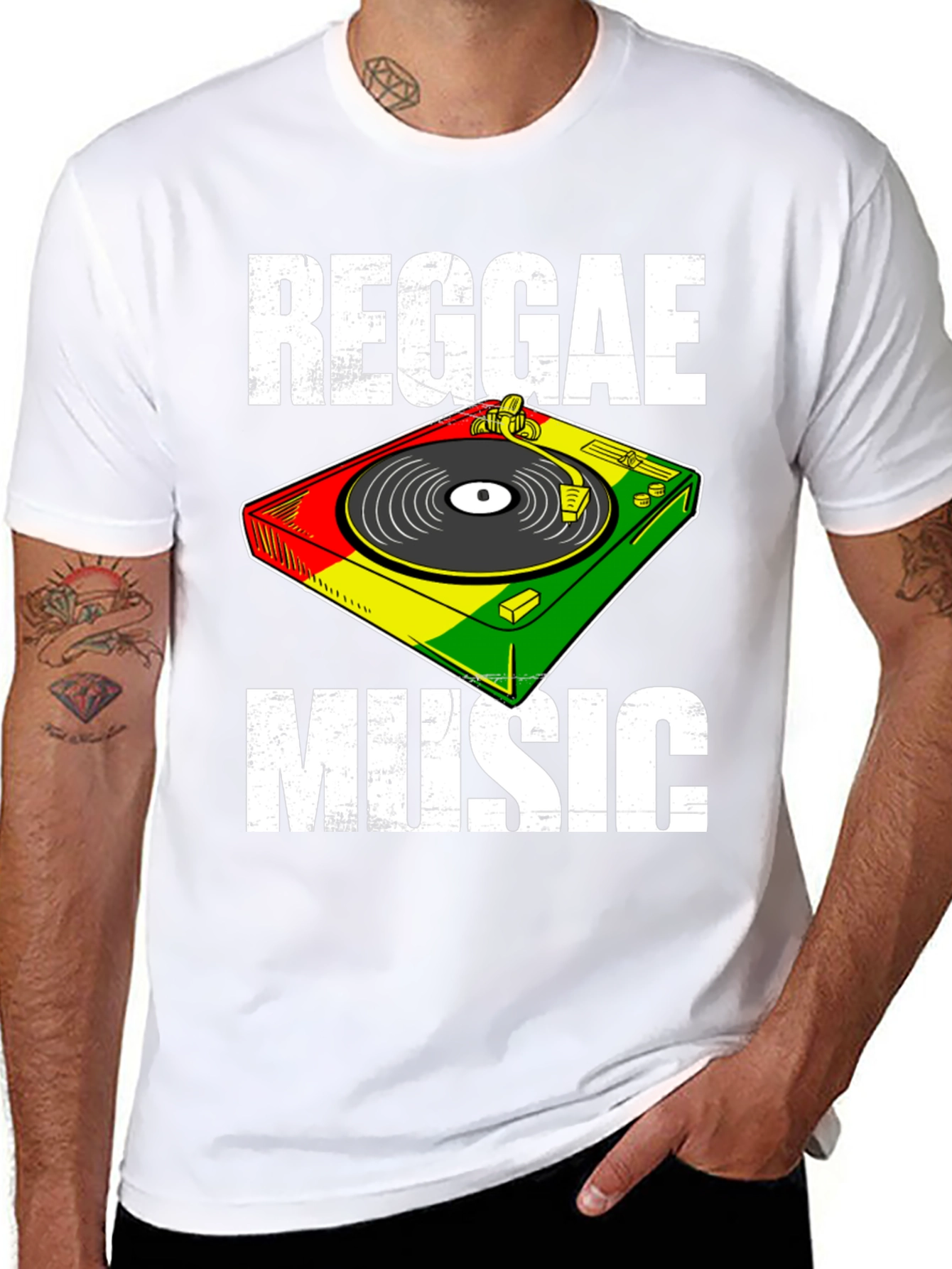 Reggae Music T-Shirt - Retro Turntable Design