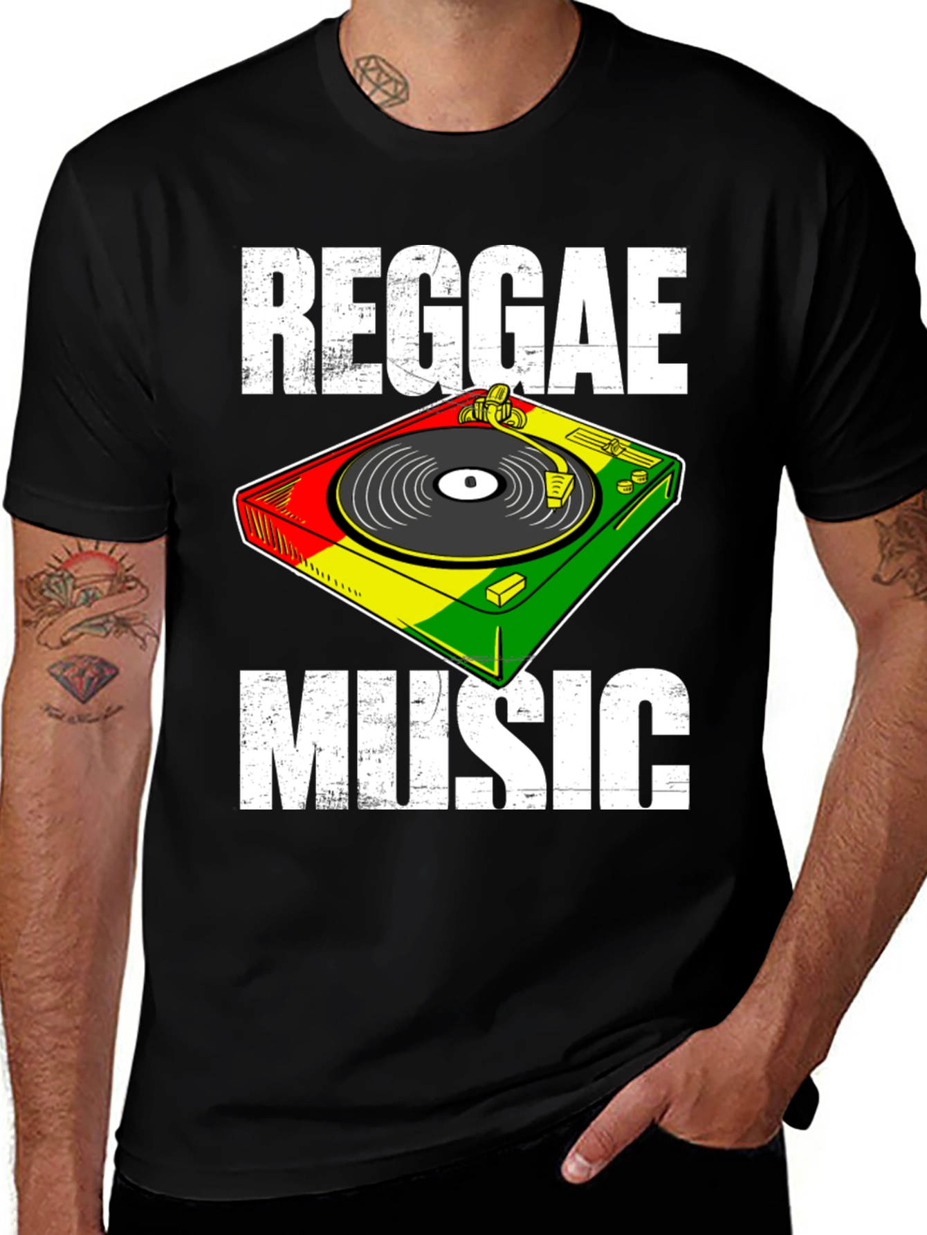 Reggae Music T-Shirt - Retro Turntable Design