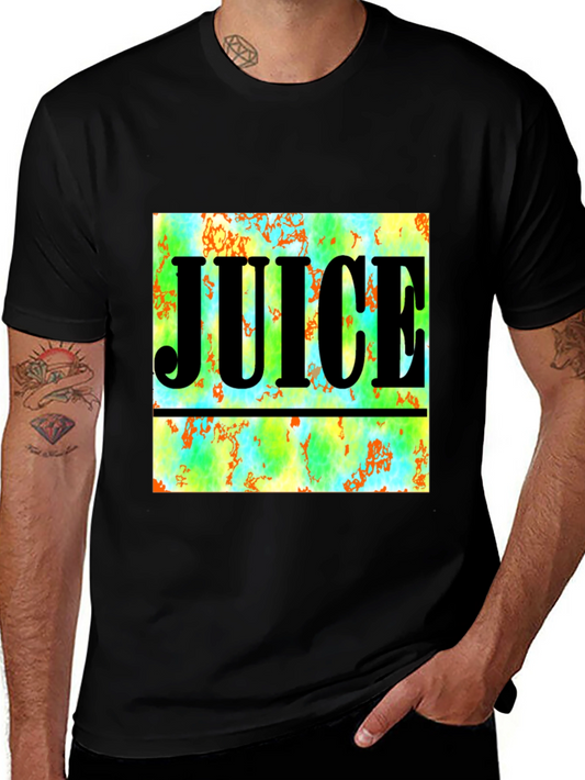 Juice Graphic Tee - Abstract Design Black T-Shirt
