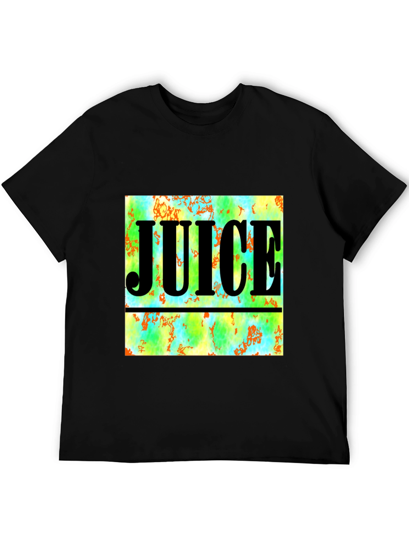 Juice Graphic Tee - Abstract Design Black T-Shirt