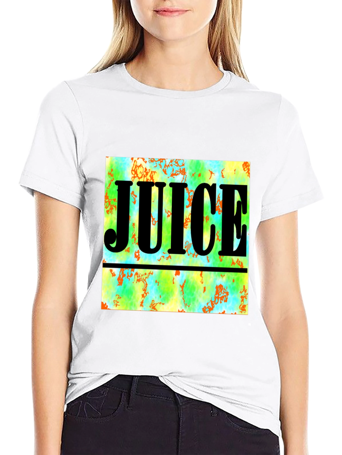 Juice Graphic Tee - Abstract Design Black T-Shirt