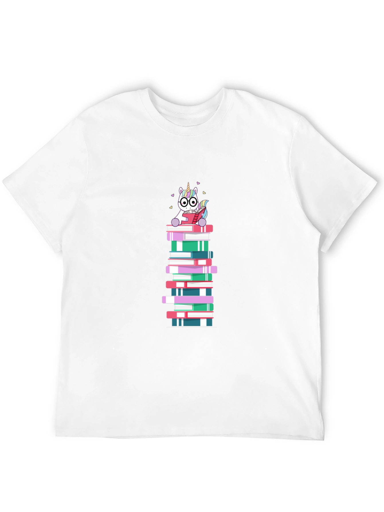 Unicorn Reading on Books T-Shirt