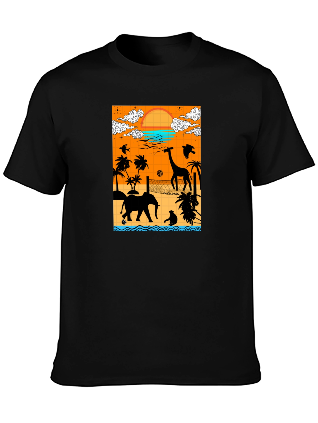 Tropical Beach Silhouette Graphic Tee