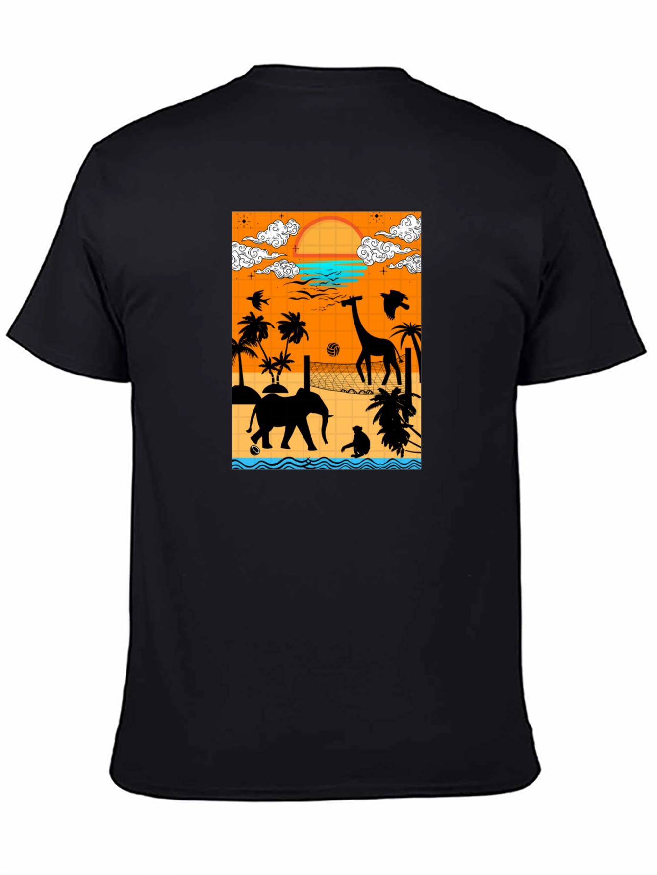 Tropical Beach Silhouette Graphic Tee