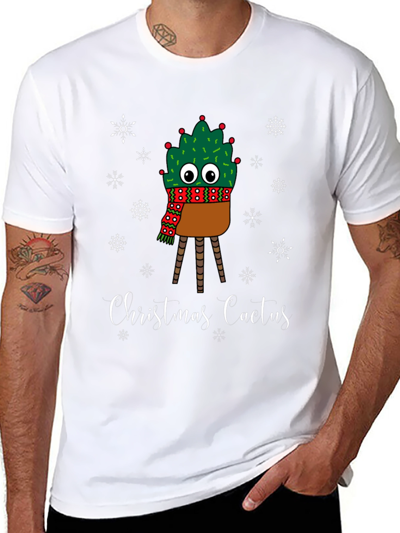Christmas Cactus T-Shirt - Holiday Festive Graphic Tee