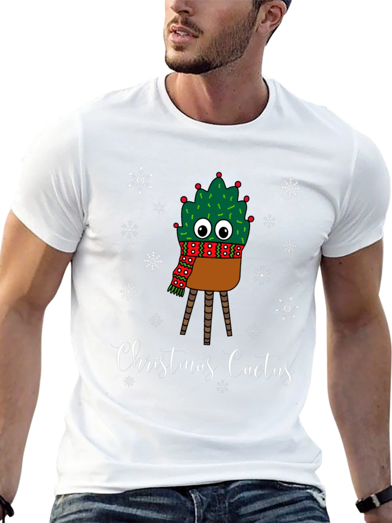 Christmas Cactus T-Shirt - Holiday Festive Graphic Tee