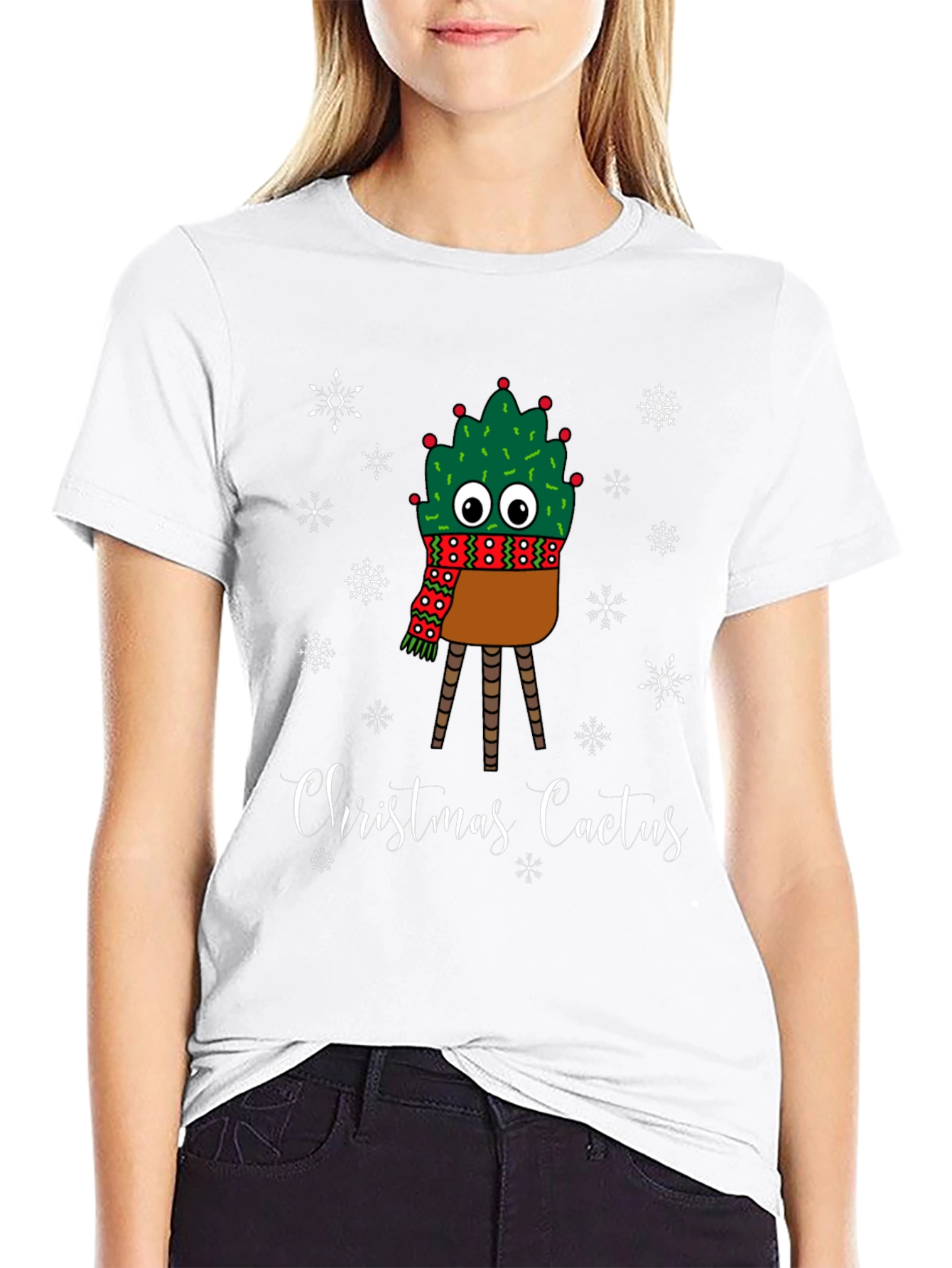 Christmas Cactus T-Shirt - Holiday Festive Graphic Tee