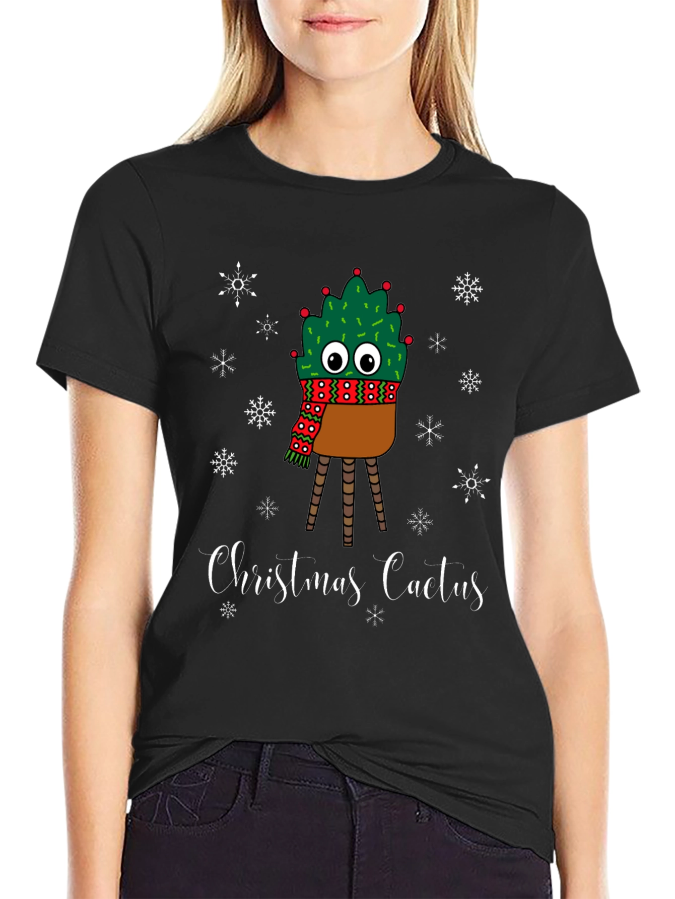 Christmas Cactus T-Shirt - Holiday Festive Graphic Tee