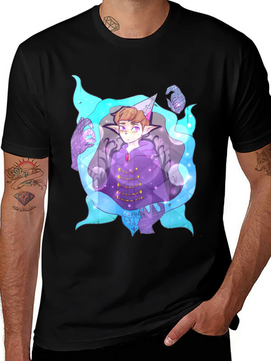 Magical Character Graphic Print Black Tee