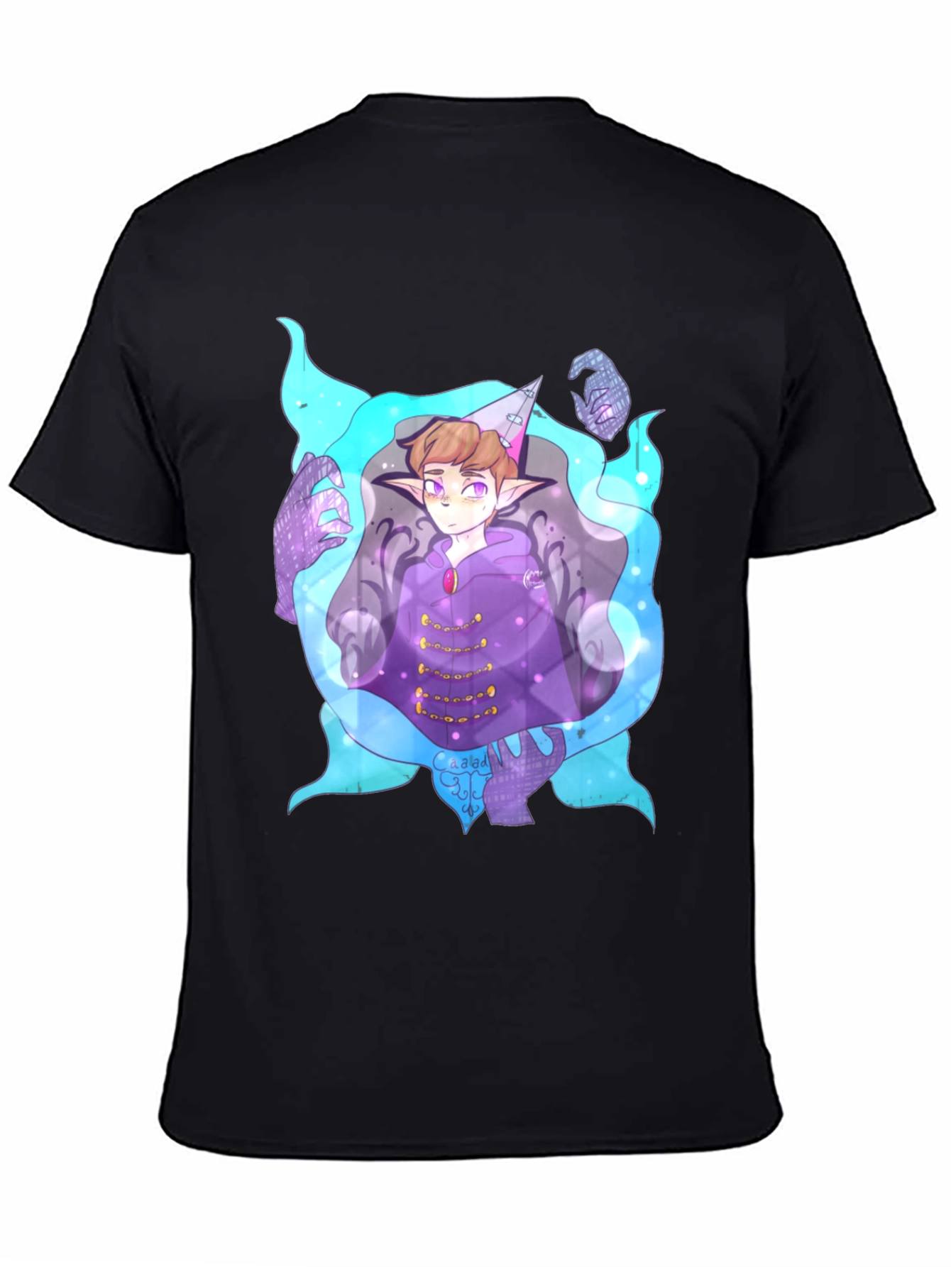 Magical Character Graphic Print Black Tee