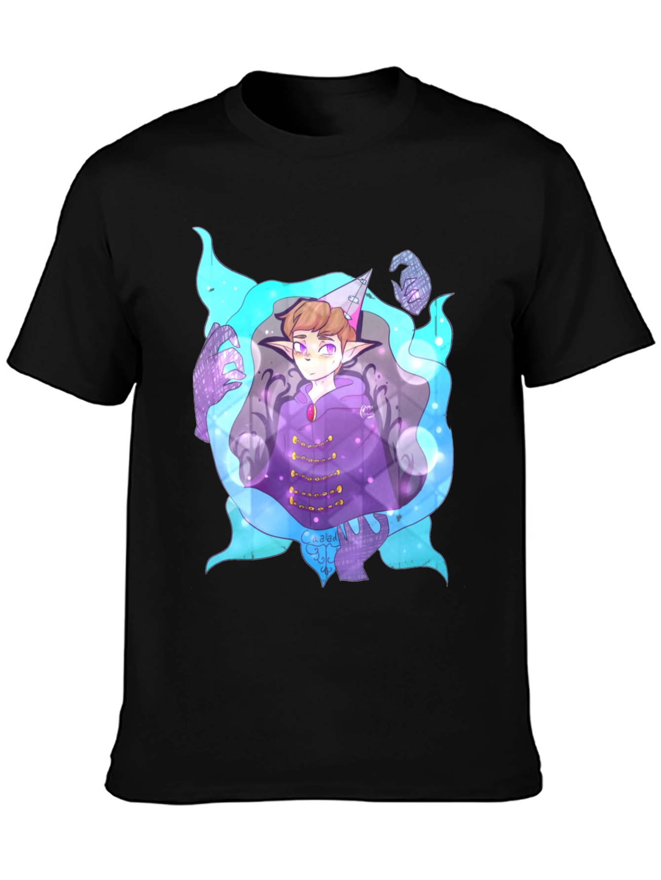 Magical Character Graphic Print Black Tee