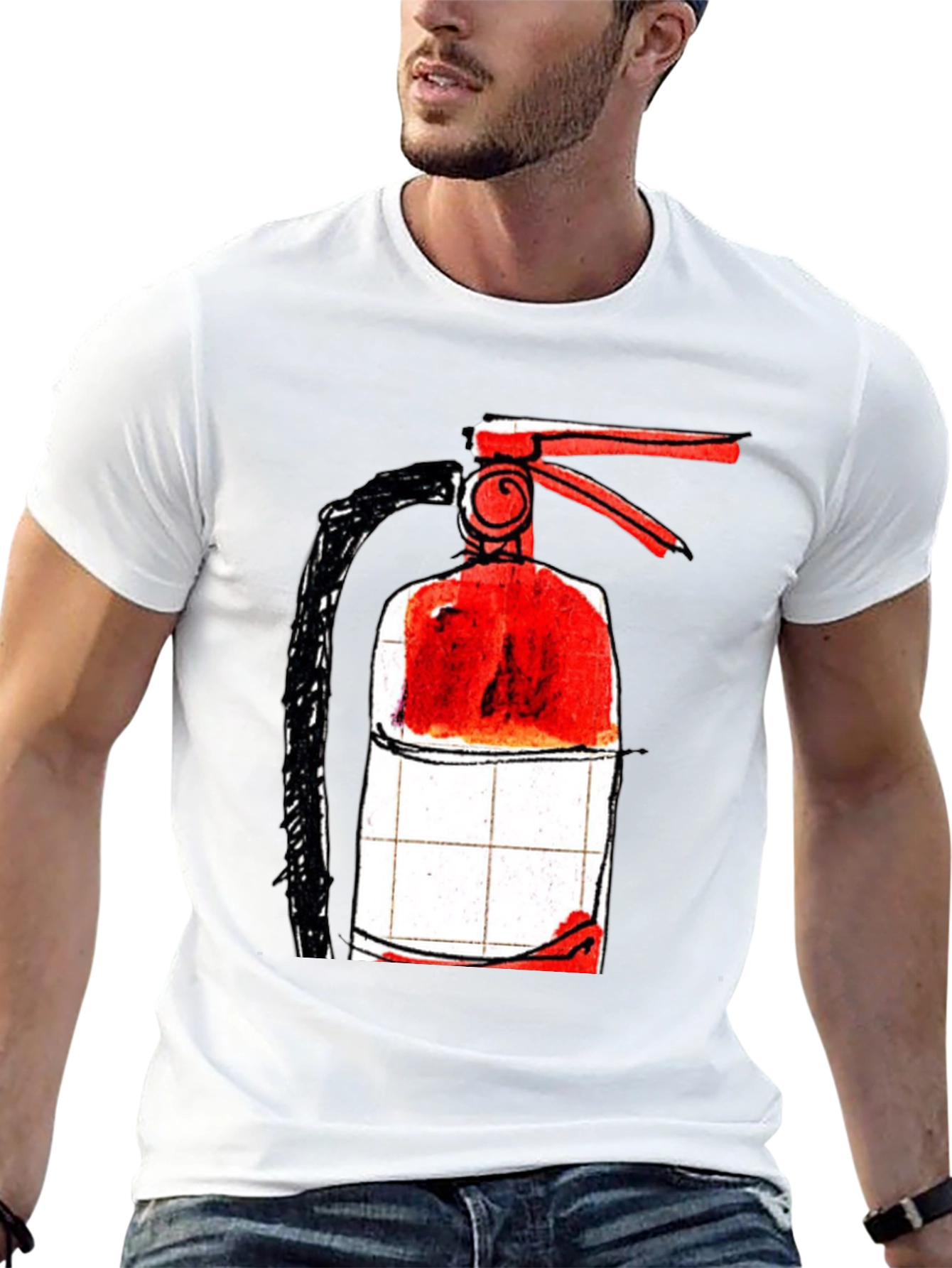 Fire Extinguisher Graphic T-Shirt - Cool Design