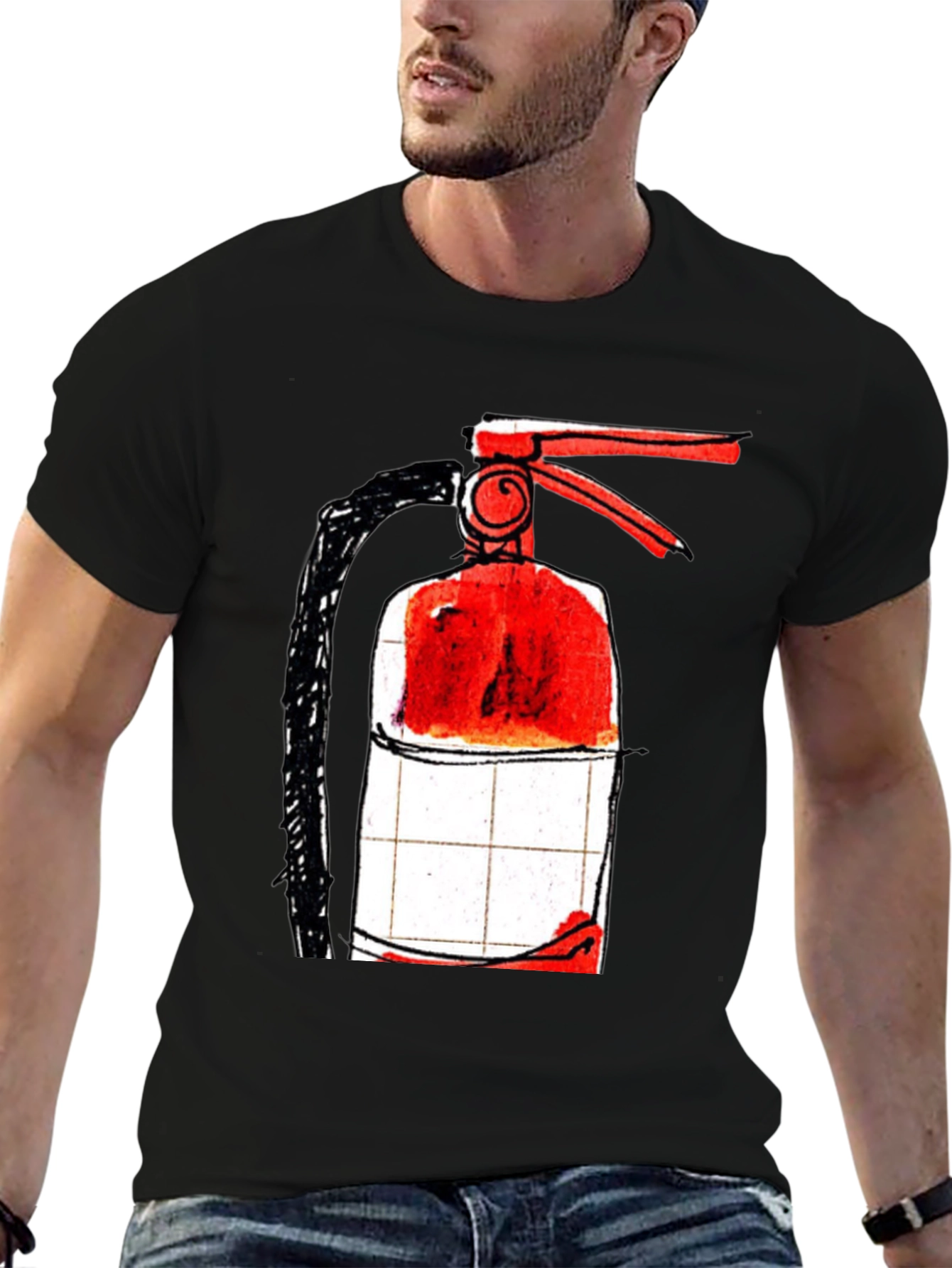 Fire Extinguisher Graphic T-Shirt - Cool Design