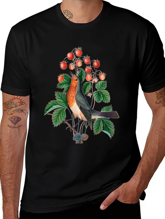 Vintage Bird & Berries Graphic Tee